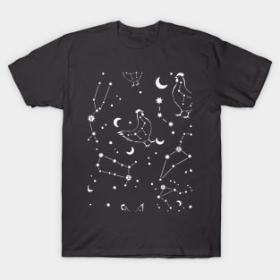 Black Space Stars Constellation Cosmos Astronomy Chicken Lover T-Shirt